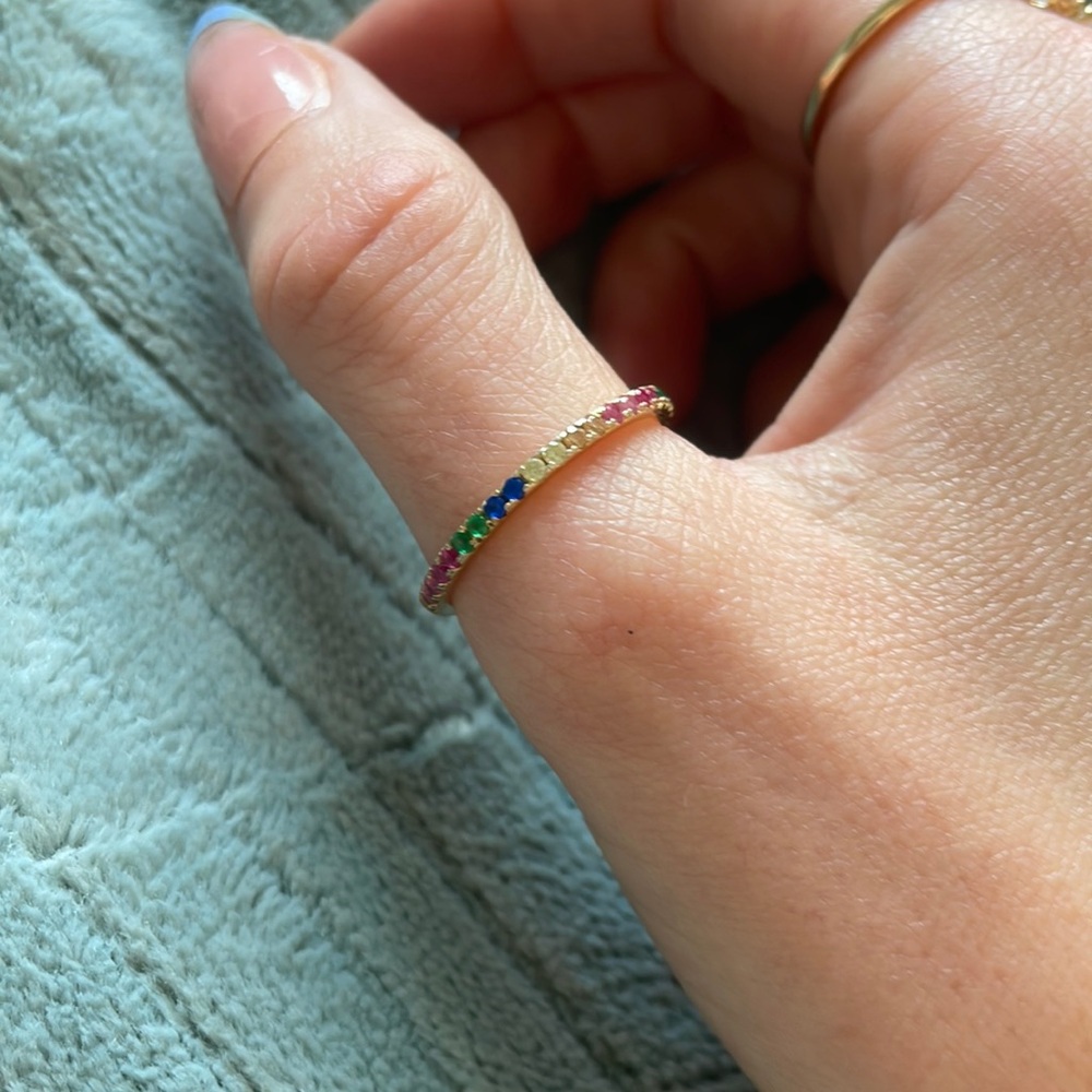 Rainbow Infinity Pavé Ring - Size 8